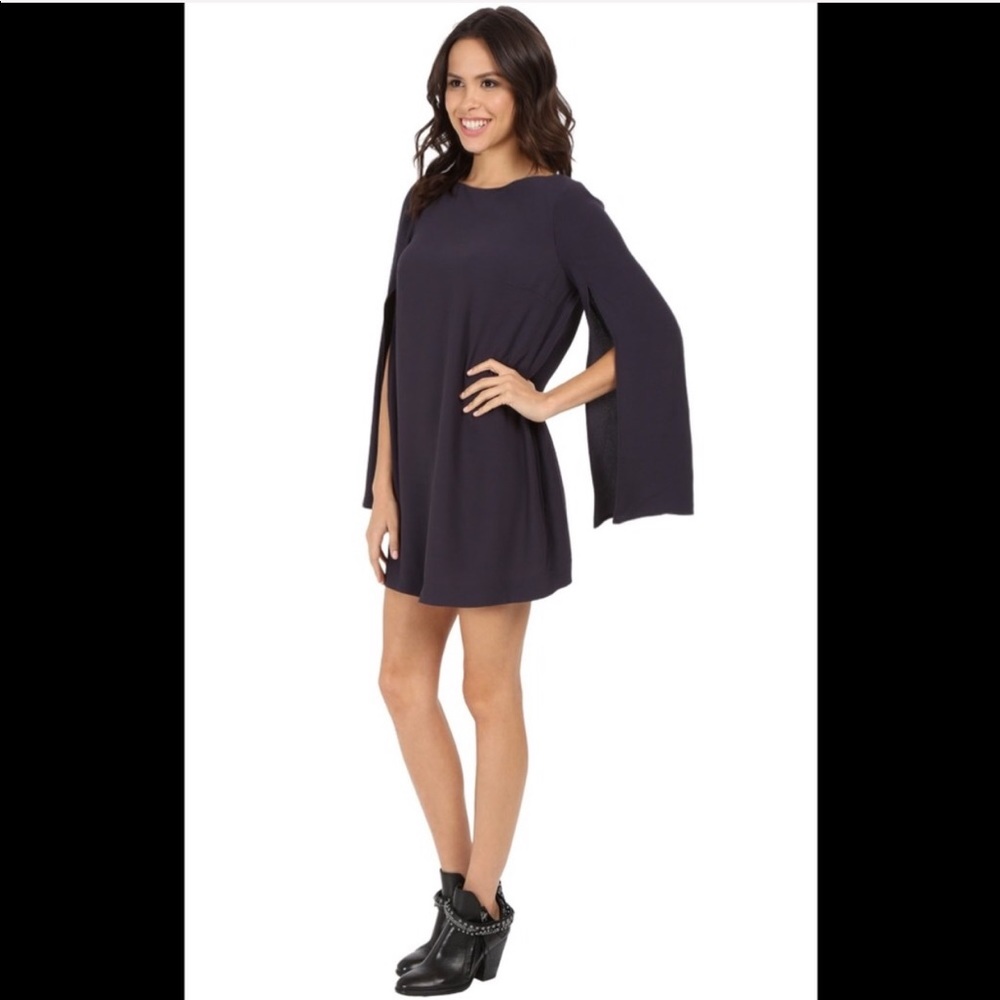 NWT FREE PEOPLE Some Like It Hot Cape Dress with Split Sleeves in Mineral S - Picture 11 of 13